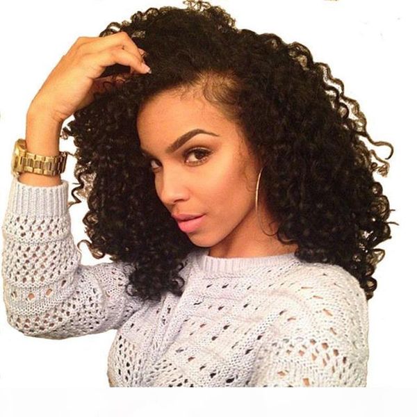 

8a brazilian curly human hair lace front wigs black women glueless full lace wigs with baby hair kinky curly wigs, Black;brown