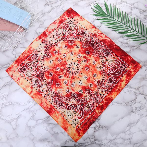 

hip hop square scarf fashion cotton blend bandana headband wrist wrap band seamless tie-dye small neck scarves headwear bbyyav, Black