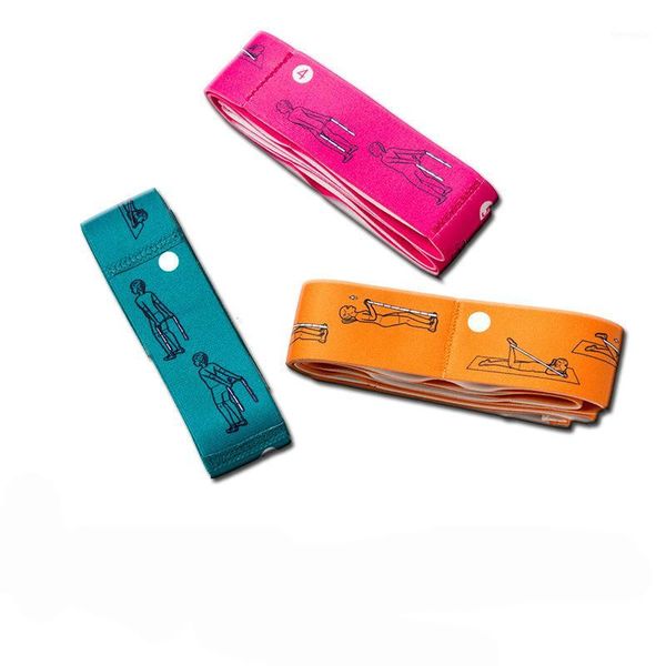 

90x4cm yoga stretch band stretch band resistance elastic yoga dance training pull posture1