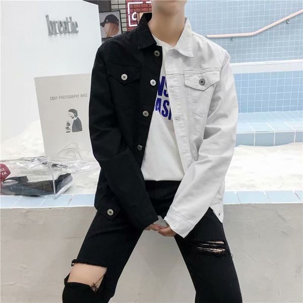 

the stock most fashion slim fitting color block men denim jackets
