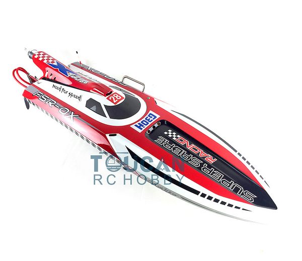 

g30h artr 54" 30cc engine gasoline fiber glass rc racing boat propeller rudder shaft red th02681