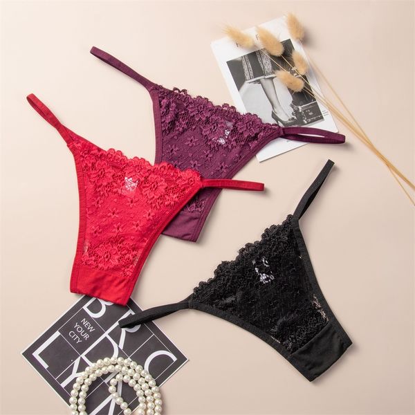 

woman panties new comfortable bow cotton polyester lace g-string girl underwear soild color lingerie, Black;white