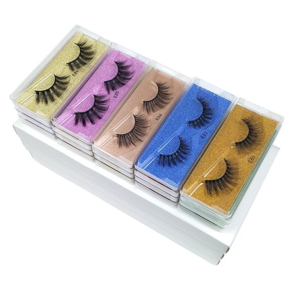 

wholesale 3d mink lashes colourful card fluffy wispy fake lashes natural long makeup false eyelashes extension in bulk