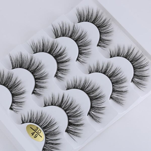 

5 pairs 3d faux mink hair false eyelashes wispies fluffies drama eyelashes natural long soft handmade lash extension tool