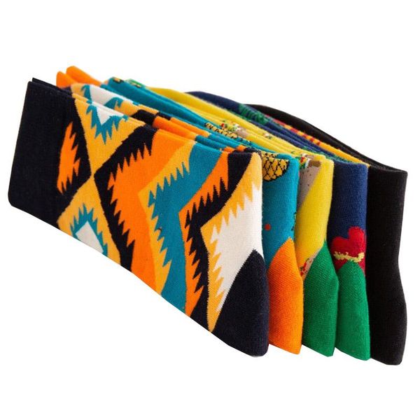 

men's socks christmas women cartoon cute fruit creative hip hop colorful funny happy big size crew, Black