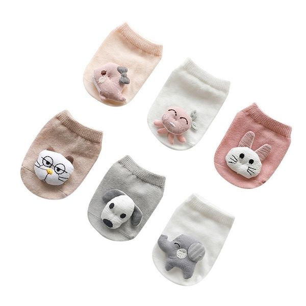

spring summer three-dimensional animal cartoon boys and girls non-slip baby floor socks 0-2 years old y201009, Pink;yellow