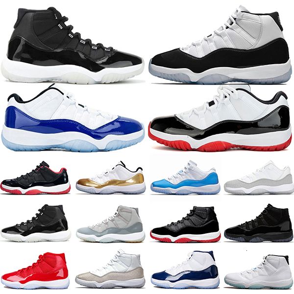 

basketball 11s jumpman shoes 11 25th anniversary bred concord 45 cap and gown metallic silver mens trainers sports sneakers size 36-47, Black