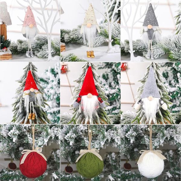 

fengrise doll knitted ball ornaments tree pendant christmas decor for home xmas navidad 2020 new year 2021