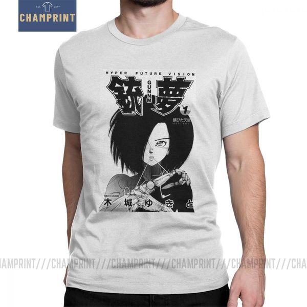 

спорт gunnm alita t-shirt battle angel leisure comic фильм аниме япония t мужская рубашка с коротким рукавом топы серый tee shirt 100% хлопо