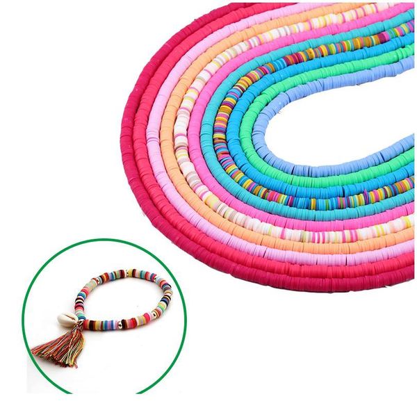 

3600pc 4 5 6mm flat round polymer clay beads chip disk loose spacer beads for diy jewelry making bracelet qyliga