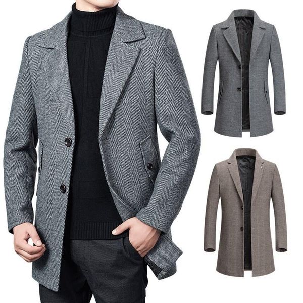 

manufacturers selling british wool coat in qiu dong long male wool coat lapels, fashion male not the ball, Black