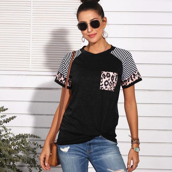 

women stripe patchwork cross t-shirt summer fashion loose short sleeve oversized tshirt ladies casual tee female streetwear1, White