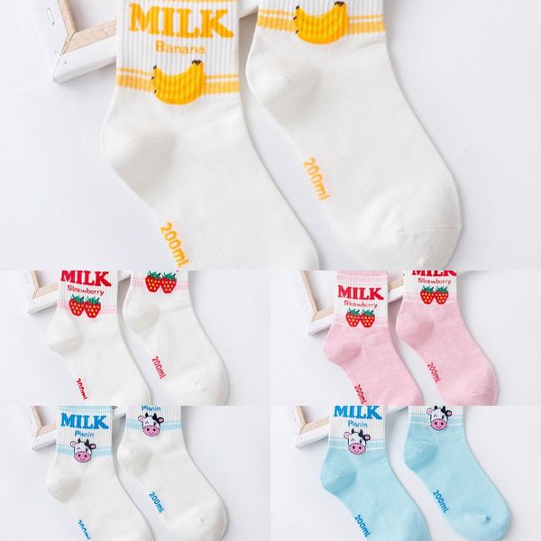 

new milk socks in autumn and winter new banana milk banana strawberry strawberry socks in autumn and winter rbk75, Black