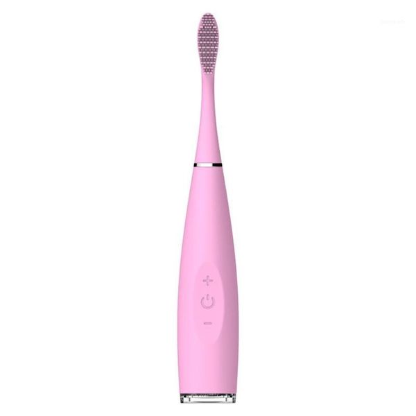

1pc electric toothbrush usb rechargeable oral hygiene ultrasonic vibration cleaner oral hygiene brush head pink1