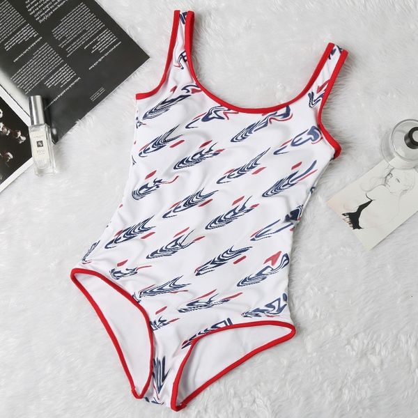 

202s bikini swimwear new swimming one-piece swimsuit high cut ladies tr, Black;white