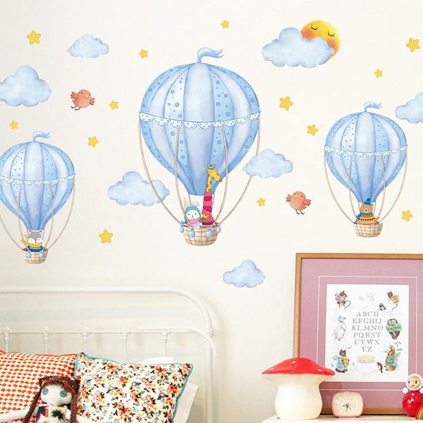 

[shijuekongjian] air balloon wall stickers diy cartoon clouds wall decals for kids rooms baby bedroom nursery decoration