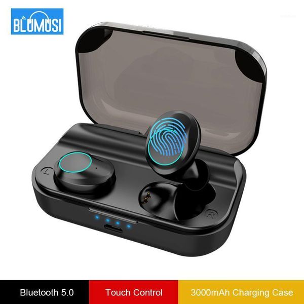 

wireless bluetooth 5.0 earphones headphones tws stereo sound earbuds with 3000 mah big charging case and touch control headset1