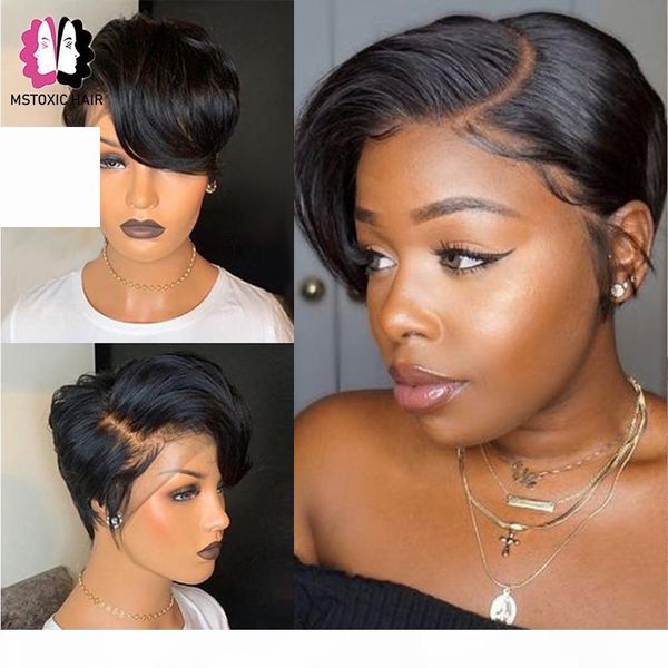

mstoxic pixie cut wig short lace front human hair wigs for black women 13x4 blonde brazilian straight lace front wig remy