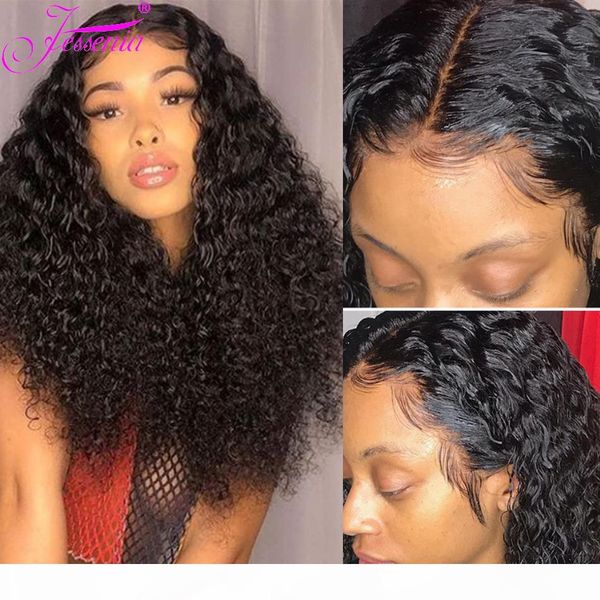 

4x4 lace closure kinky curly human hair wig brazilian remy hair jerry curl wig lace 100% human hair wigs perruque cheveux humain, Black