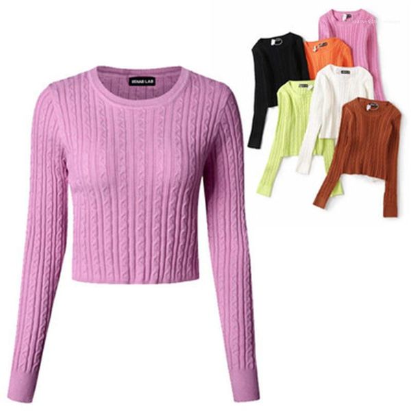 

autumn new casual candy color sweaters ladies twist knit sweater fashion trend elasticity slim long sleeve round neck designer female, White;black