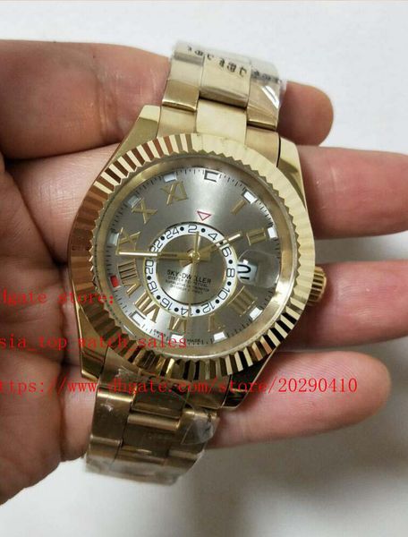 

version sky 326938 326935 18k gold oyster automatic mechanical asia 2813 movement watch 42mm sapphire mens watches, Slivery;brown