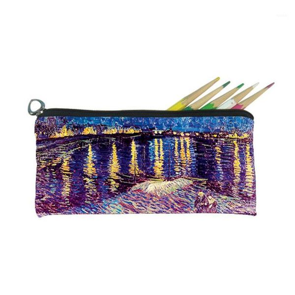 

cosmetic bags & cases gogh painting bag jiesmart sublimation printing gift souvenirs art collections custom made pencil1