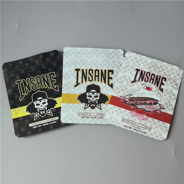 

new arrival insane bag 3.5g smell proof bags dr.greenthumb insane premium dry herb ice cream cake mylar zipper bag dhl free