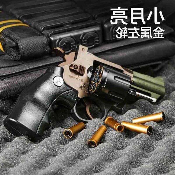

4787black little moon left wheel soft bullet toy can launch simulation metal gun alloy hand grab zp5 model