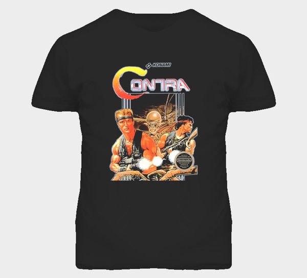 

contra nes классических видео игр box art t shirt mens t shirt лето хлопок весёлая вскользь рубашки марки top спорта толстовка с капюшоном т