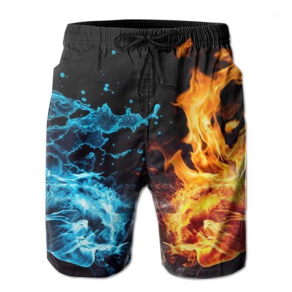 

men's beach short swim shorts water and fire hand surfing maillot de bain sport men's board shorts swimwear1, White;black