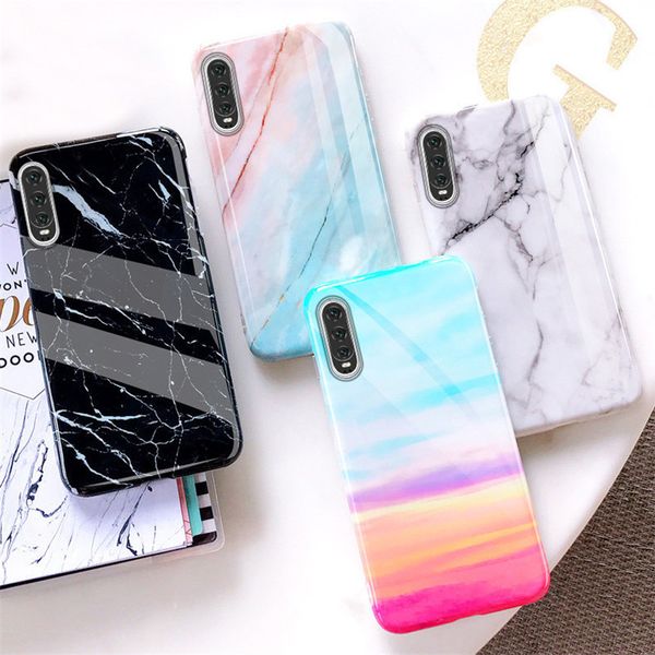 

телефон marble silicon soft на обложке для huawei p30 pro p20 lite p40 mate 20 30 p smart plus luxury case