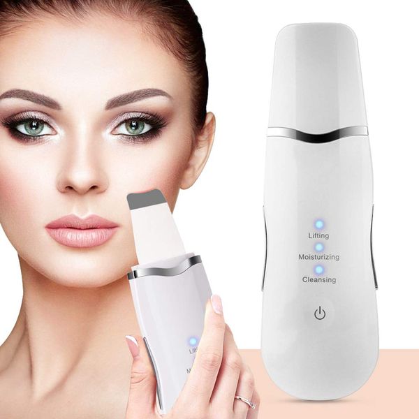 

cleaning rechargeable ultrasonic face skin scrubber facial cleaner peeling vibration blackhead removal exfoliating pore tools