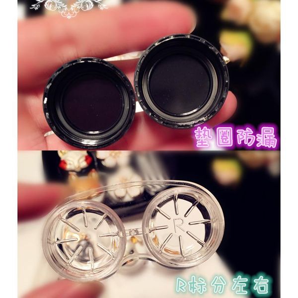 

прекрасный ручной корона контактные линзы дело установить с зеркалом travel линз box для контактных линз box 2pairs контейнер для контактных, White;black