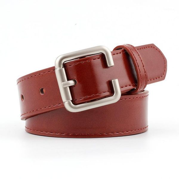 

110x2.9cm new wide leather waist strap belt women silvery square pin metal buckle belts woman belts for jeans1, Black;brown