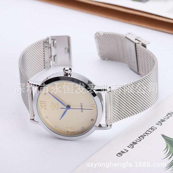 

waterproof quartz new men's leisure watch watch fashionable steel belt watch for men and women6qc1, Slivery;brown