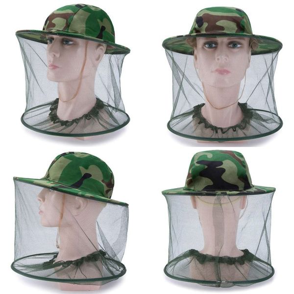 

mosquito cap outdoors mosquito control beekeeping gauze net jungle hat sunscreen camouflage shawl caps factory direct selling 2 3rc p1