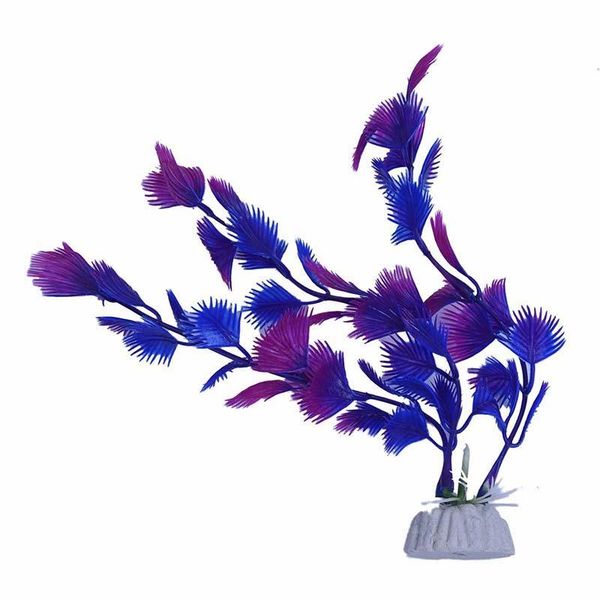 

artificial plant blue purple plastic aquarium decoration