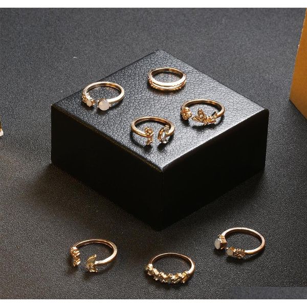 

bohemian fashion jewelry knuckle ring set butterfly flower rings midi r sqciih beauty888, Golden;silver
