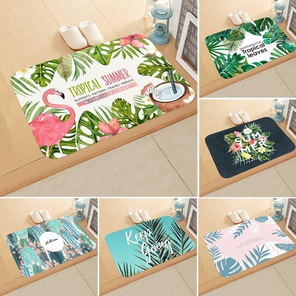 

cushion/decorative pillow flamingo mat washable non-slip fun door bathroom foot pad home decoration flannel printed doormat1