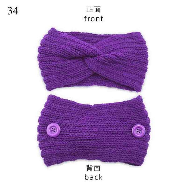 

woolen twist knitting cross headband women warmer ear button elastic hairbands headwrap bandage hair accessories autumn winter q bbybdj