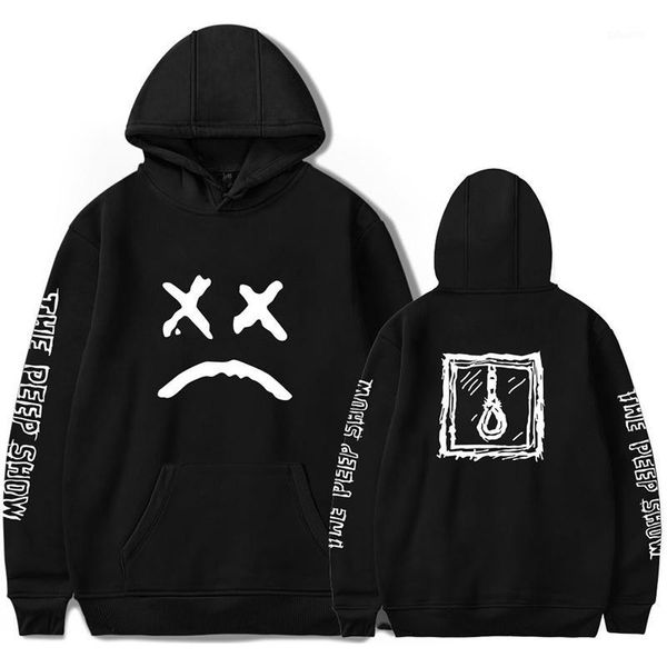 

2019 new lil peep street hooded round neck sweatshirt with hood winter men's sweater dropshipping1, Black