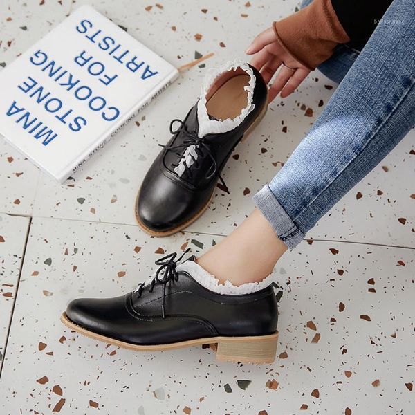 

lapolaka 2020 square heels concise shoes woman pumps female lace up ruffles spring/autumn casual pumps women shoes1, Black