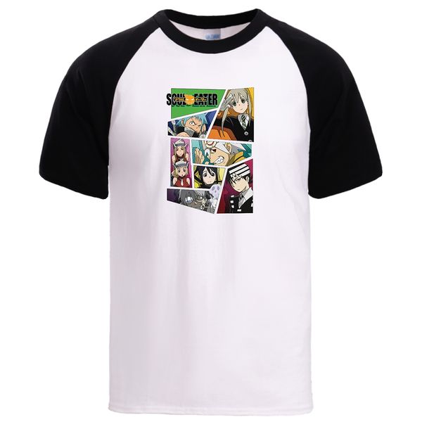 

soul eater print mens japan anime cartoon print summer tees short sleeve raglan workout tee hooded sweatshirt hoodie men t shirt