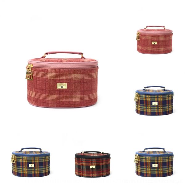 

1n1oh джентльмен косметики плед короткий ватки плоский круглый макияж новая кисть макияж осень и зима коробки классический wool ящик для хра