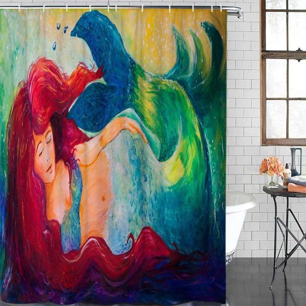 

modern curtain watercolor printed bathroom shower decor waterproof fabric shower1 curtains