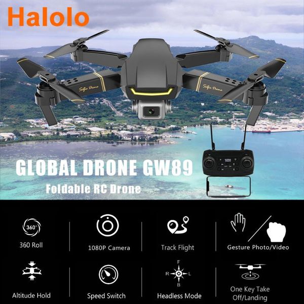 

drones halolo gw89 wifi fpv rc drone with 1080p camera hd gesture po video altitude hold foldable quadcopter vs e58