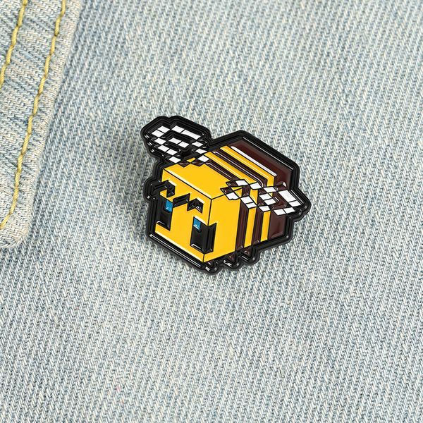 

cartoon game enamel pin custom insect bee animal brooch clothes bag lapel badge cartoon pin jewelry gift wholesale, Blue