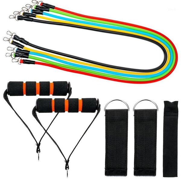 

11pcs resistance bands set yoga exercise fitness elastic rubber tubes band training workout gym expander pilates equipment1