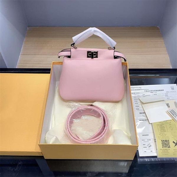 

leather handbag lady shoulder bags crossbody bag fashion metal accessories glossy surface turn lock removable wide shoulder strap new