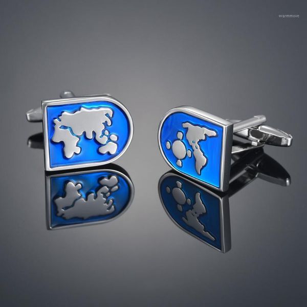 

High quality blue globe Cufflinks fashion men's French shirt Cufflinks accessories1, Silver;golden